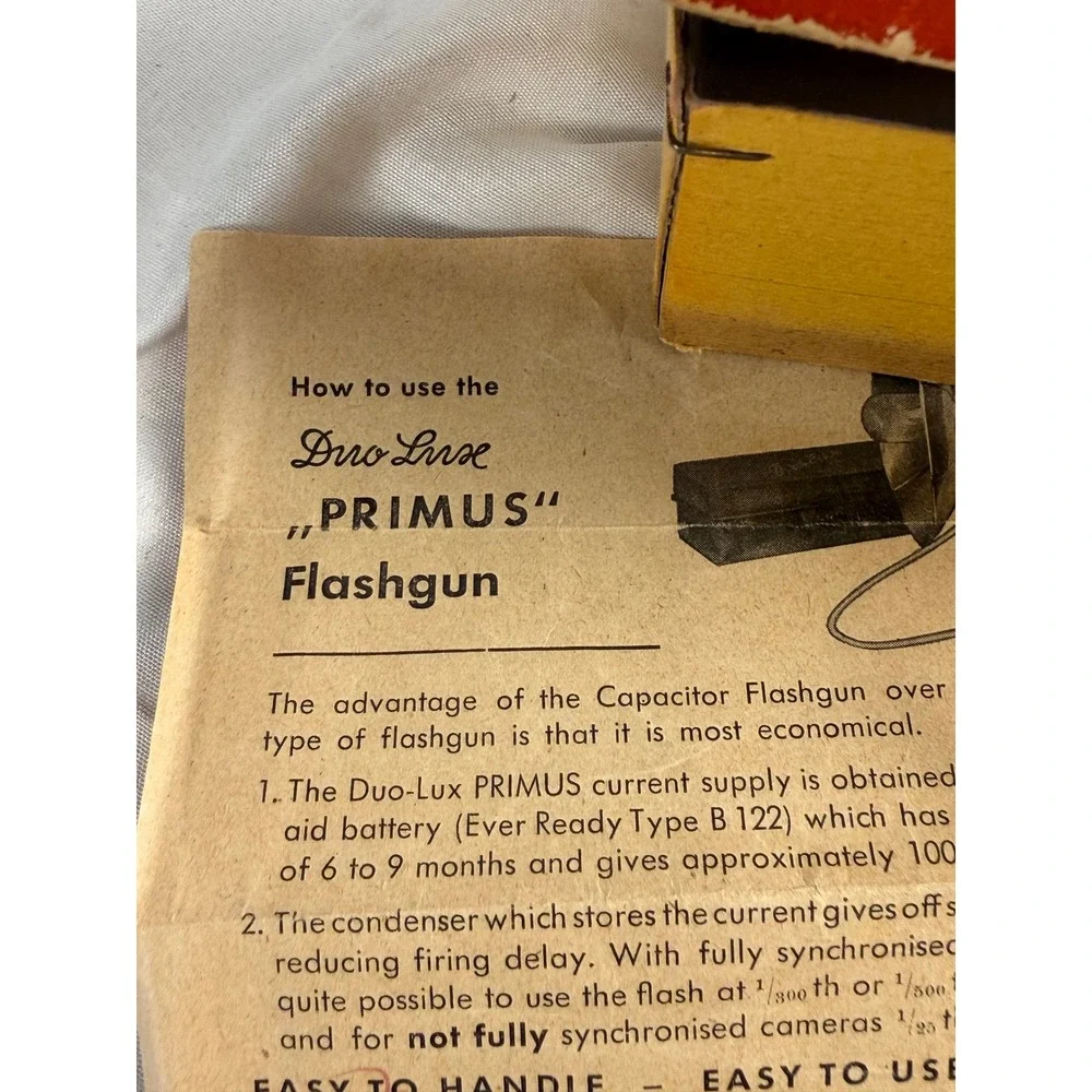 Vintage Duo-Lux Primus Flashgun Made in Germany with Original Box and Manual